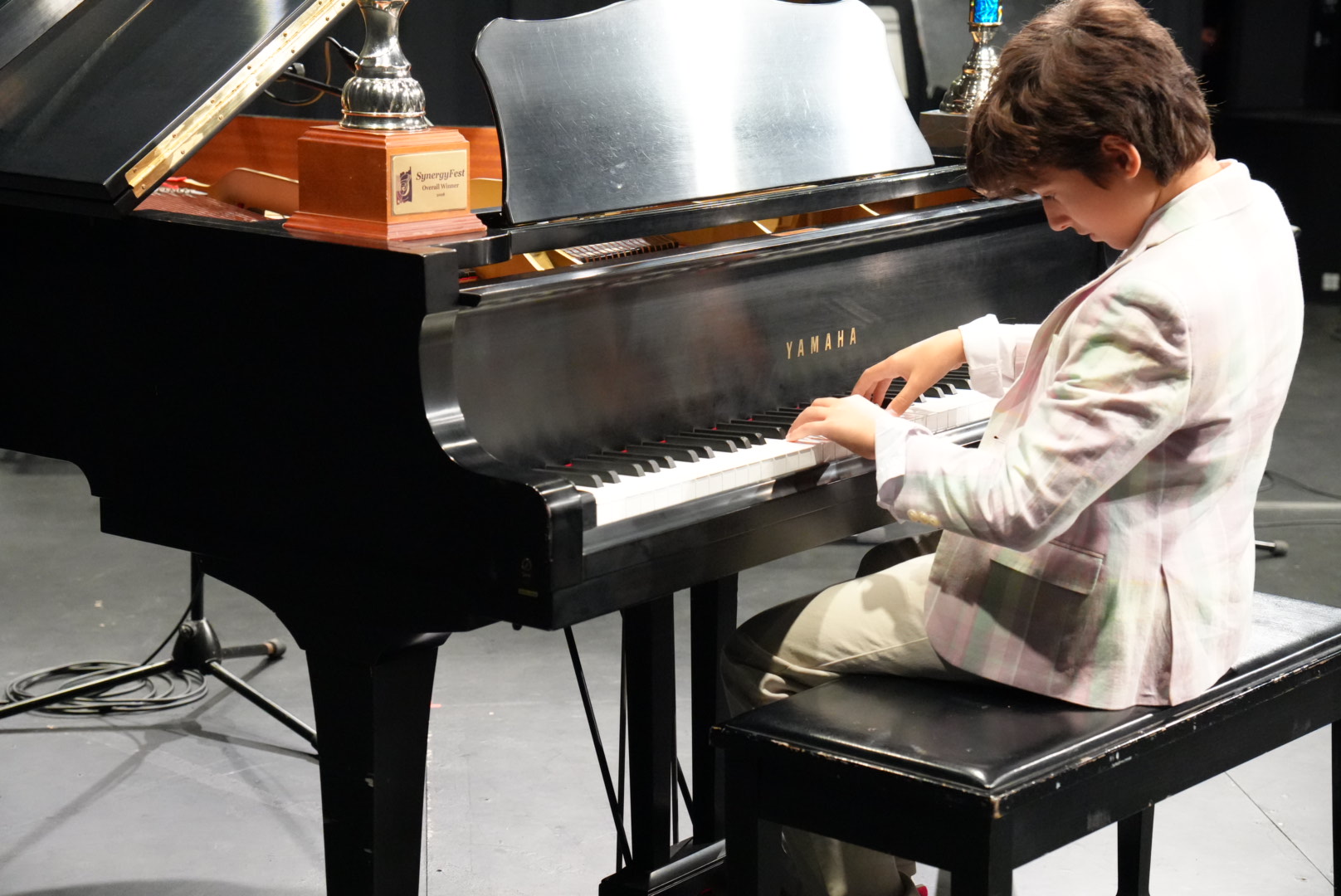 Piano student performing at local Brampton music festival