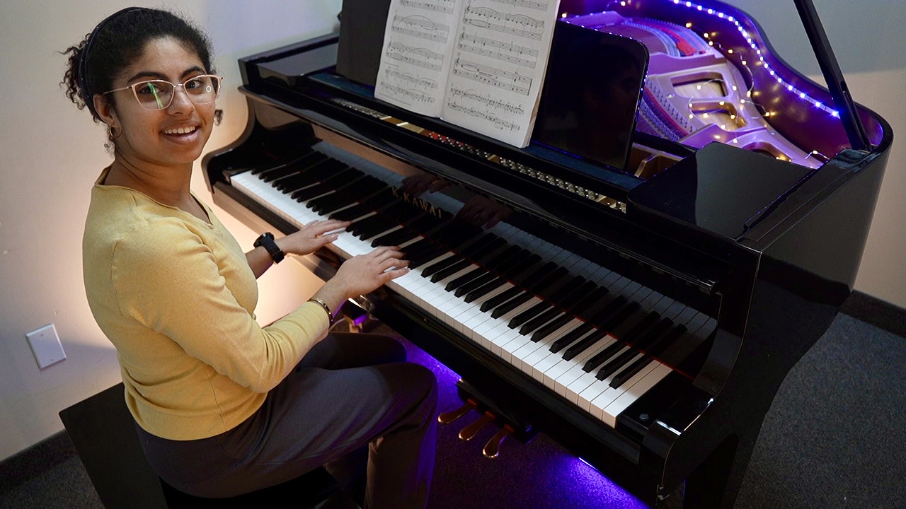Student during Recording Week at SYNERGY